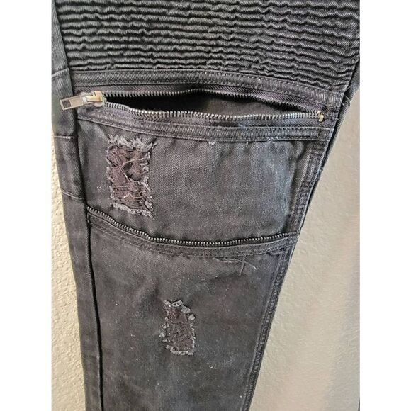 Original Vintage Denim Women's Black Smoke-Rise Distressed Jeans Size 38/34 - Picture 3 of 7